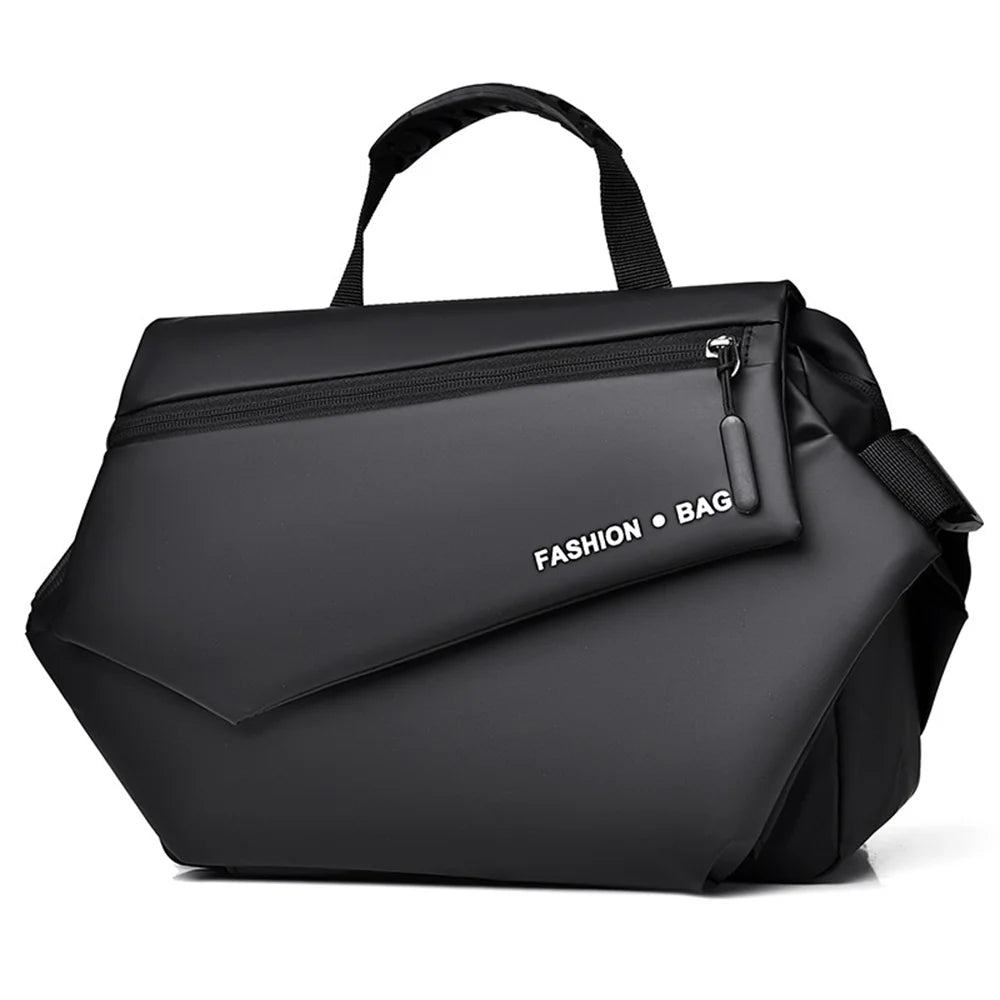 WEIXIER WD25-10 Men Shoulder Bag Large Capacity Crossbody Bag Business Casual Handbag for Office Travel - Black - 1