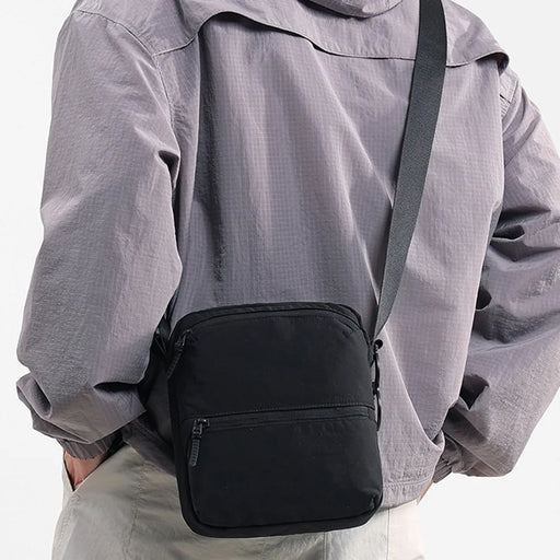 WEIXIER WD35135 Men's Crossbody Bag Waterproof Nylon Sling Bag Multi-Pocket Shoulder Bag for Travel Commute - Black - 2