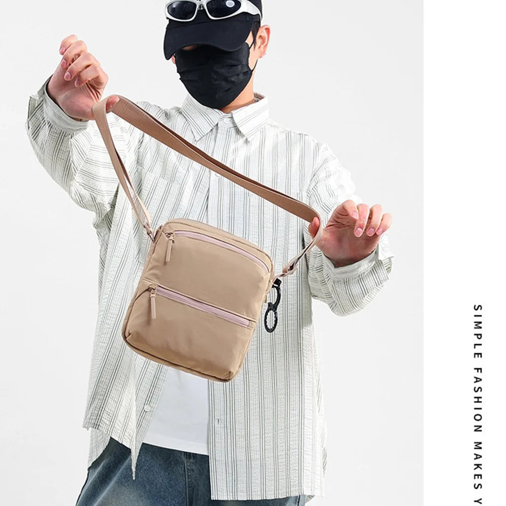 WEIXIER WD35135 Men's Crossbody Bag Waterproof Nylon Sling Bag Multi-Pocket Shoulder Bag for Travel Commute - Black - 3