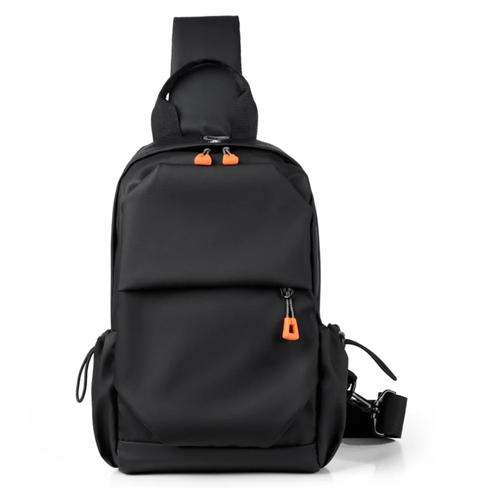 WEIXIER WD5692 Men Chest Bag Waterproof Crossbody Shoulder Bag with USB Charging Port for Travel Daily - Black - 1