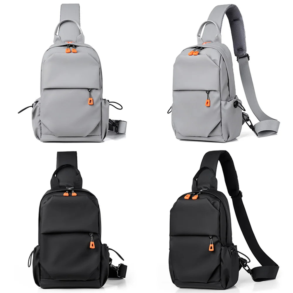 WEIXIER WD5692 Men Chest Bag Waterproof Crossbody Shoulder Bag with USB Charging Port for Travel Daily - Black - 7
