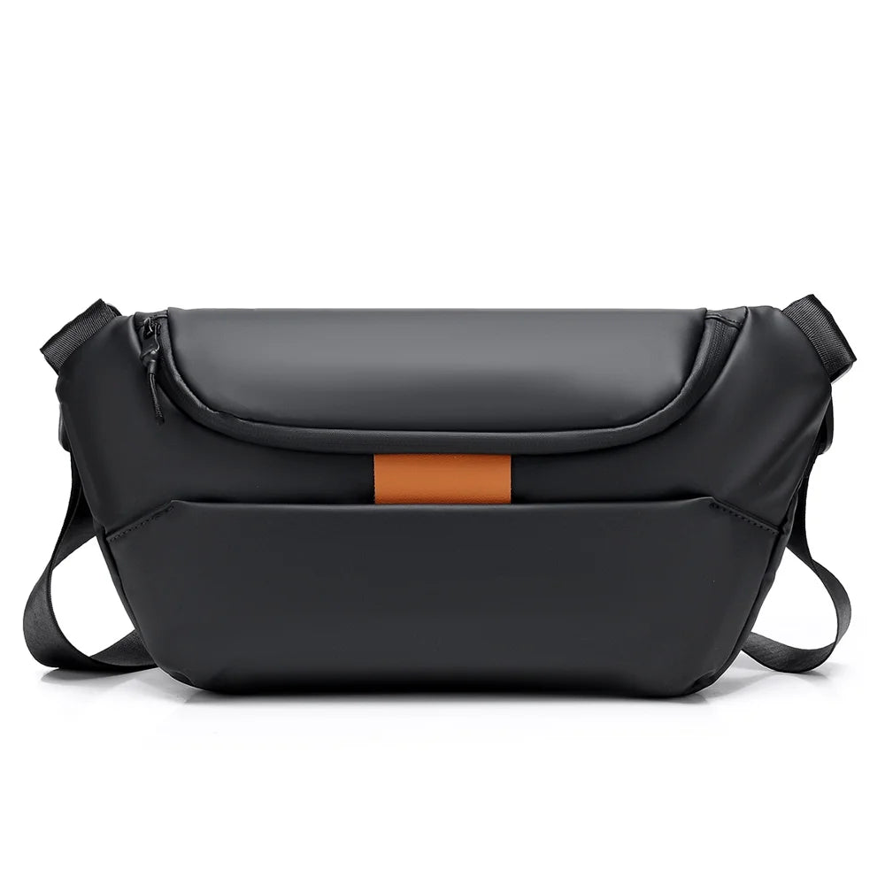 WEIXIER WD5018 Men's Crossbody Bag Waterproof Shoulder Bag Multi-Function Chest Bag for Outdoor Travel - Black - 1
