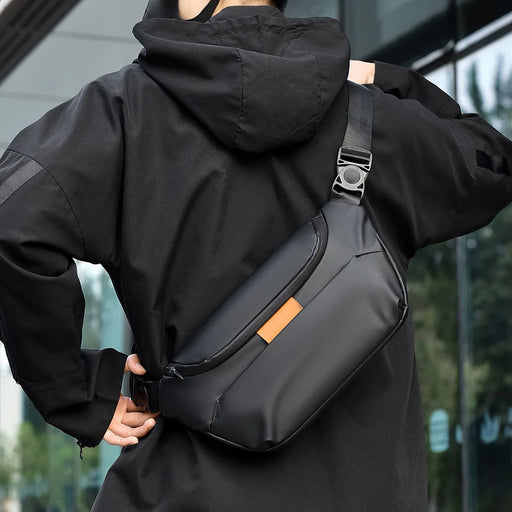 WEIXIER WD5018 Men's Crossbody Bag Waterproof Shoulder Bag Multi-Function Chest Bag for Outdoor Travel - Black - 2