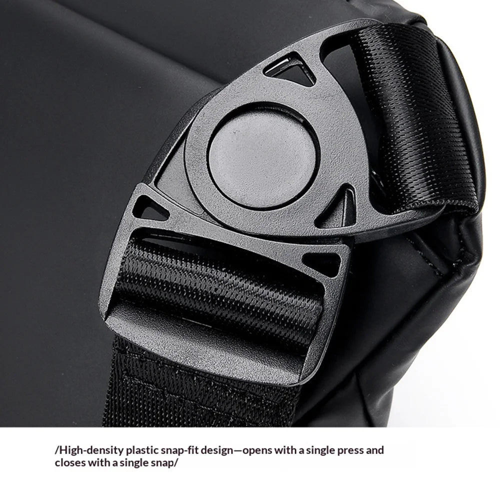 WEIXIER WD5018 Men's Crossbody Bag Waterproof Shoulder Bag Multi-Function Chest Bag for Outdoor Travel - Black - 4