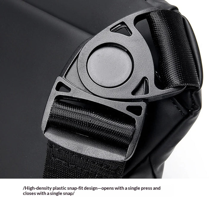 WEIXIER WD5018 Men's Crossbody Bag Waterproof Shoulder Bag Multi-Function Chest Bag for Outdoor Travel - Black - 4