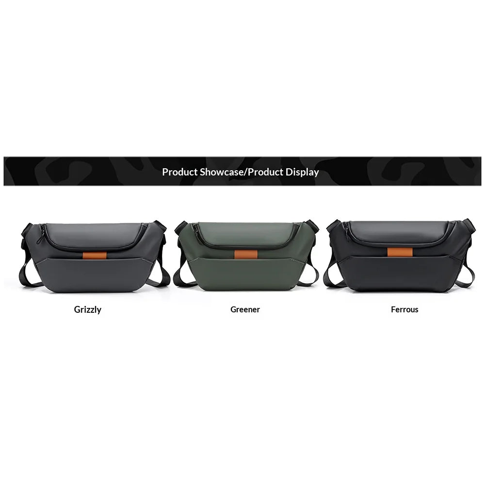 WEIXIER WD5018 Men's Crossbody Bag Waterproof Shoulder Bag Multi-Function Chest Bag for Outdoor Travel - Black - 7