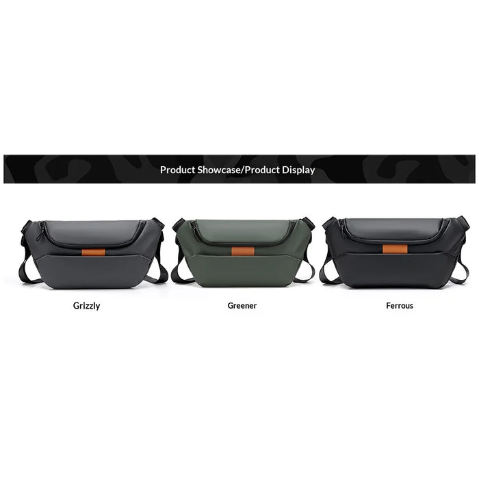 WEIXIER WD5018 Men's Crossbody Bag Waterproof Shoulder Bag Multi-Function Chest Bag for Outdoor Travel - Black - 7