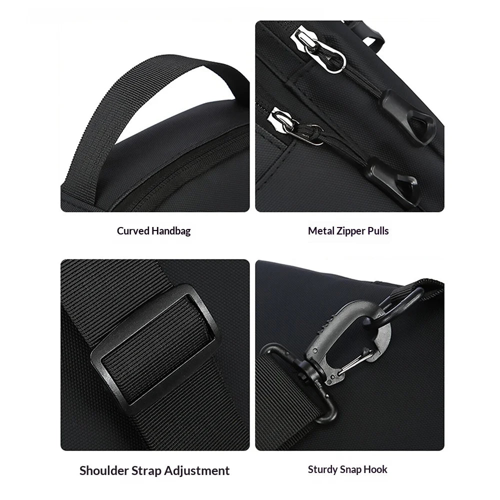 WEIXIER WDE-8 Men Crossbody Bag Waterproof Chest Bag Large Capacity Shoulder Bag for Sports Travel - Black - 5