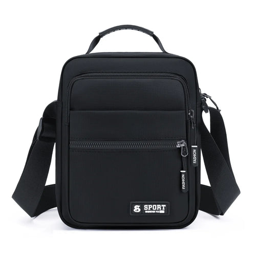 WEIXIER WD8048 Men's Business Crossbody Bag Lightweight Shoulder Bag Water Resistant Messenger Bag for Phone Wallet - Black - 1