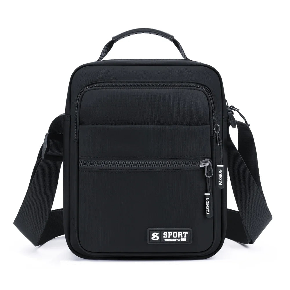 WEIXIER WD8048 Men's Business Crossbody Bag Lightweight Shoulder Bag Water Resistant Messenger Bag for Phone Wallet - Black - 1
