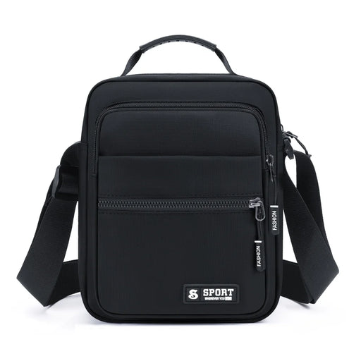 WEIXIER WD8048 Men's Business Crossbody Bag Lightweight Shoulder Bag Water Resistant Messenger Bag for Phone Wallet - Black - 1