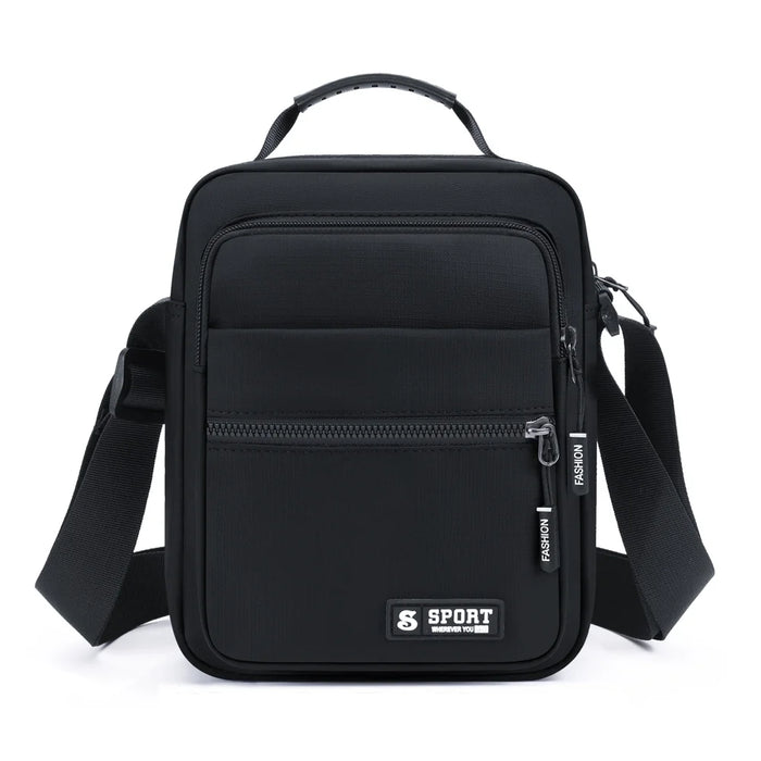 WEIXIER WD8048 Men's Business Crossbody Bag Lightweight Shoulder Bag Water Resistant Messenger Bag for Phone Wallet - Black - 1