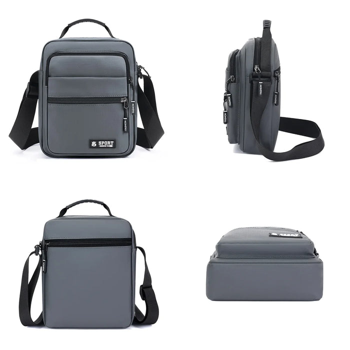 WEIXIER WD8048 Men's Business Crossbody Bag Lightweight Shoulder Bag Water Resistant Messenger Bag for Phone Wallet - Black - 5