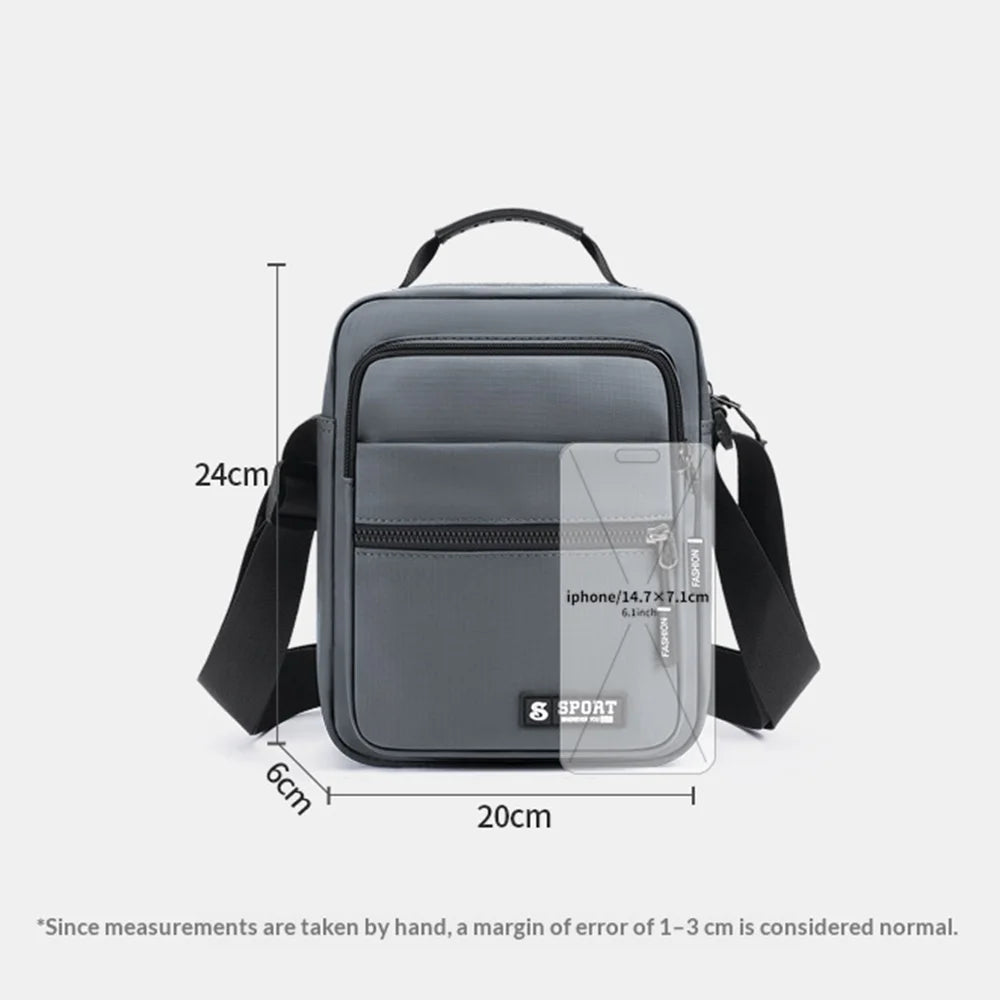 WEIXIER WD8048 Men's Business Crossbody Bag Lightweight Shoulder Bag Water Resistant Messenger Bag for Phone Wallet - Black - 6