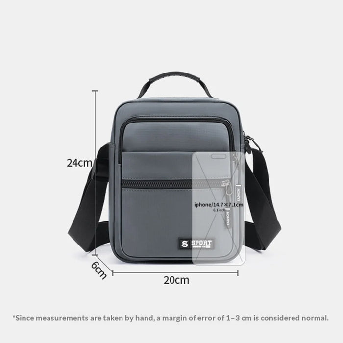 WEIXIER WD8048 Men's Business Crossbody Bag Lightweight Shoulder Bag Water Resistant Messenger Bag for Phone Wallet - Black - 6