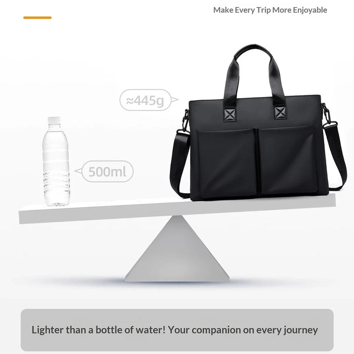 WEIXIER WD5669 Business Briefcase for Men 14 Inch Laptop Bag Water Resistant Computer Bag with Shoulder Strap - Black - 7