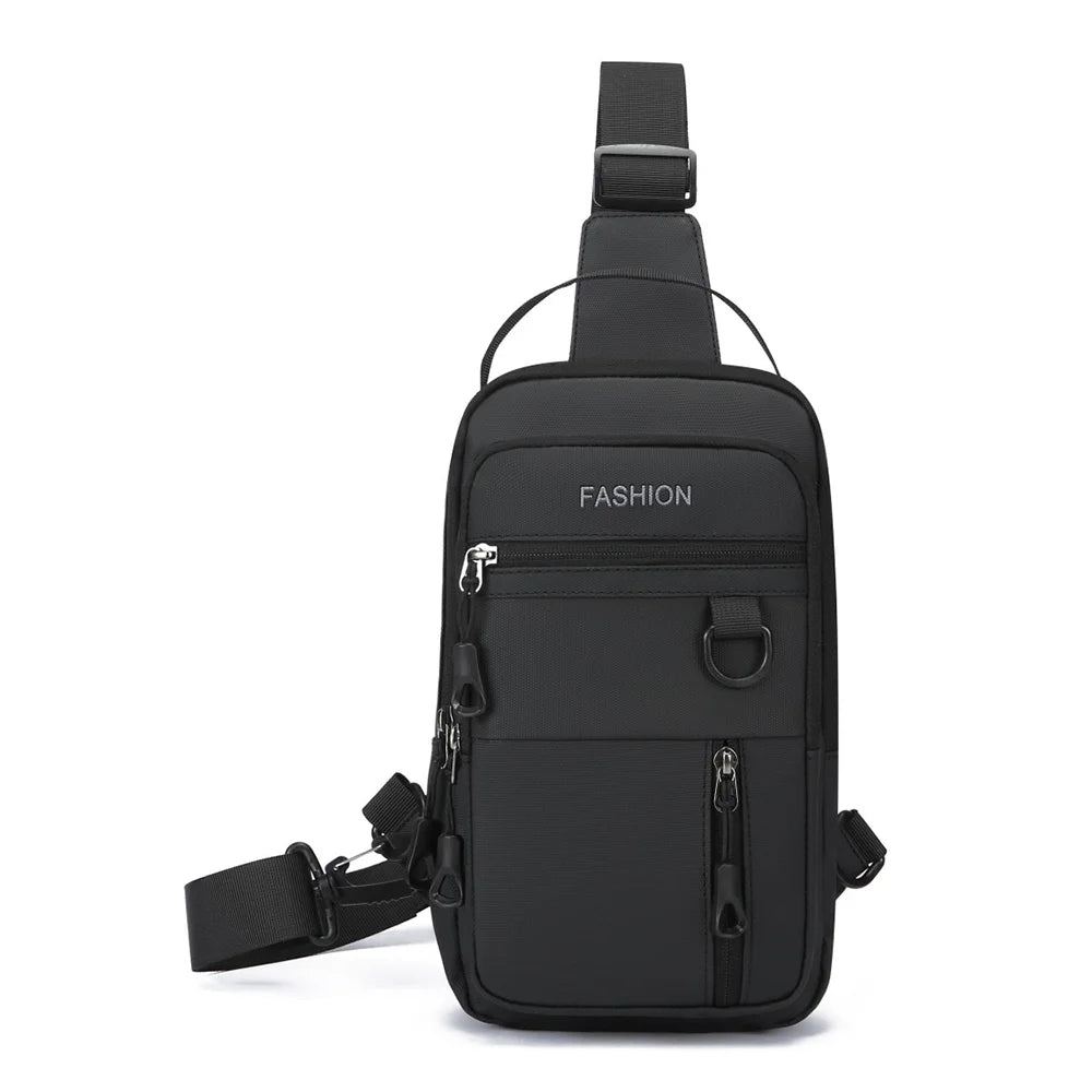 WEIXIER WDE-6 Men Chest Bag Waterproof Crossbody Sling Bag Large Capacity for Outdoor Travel - Black - 1