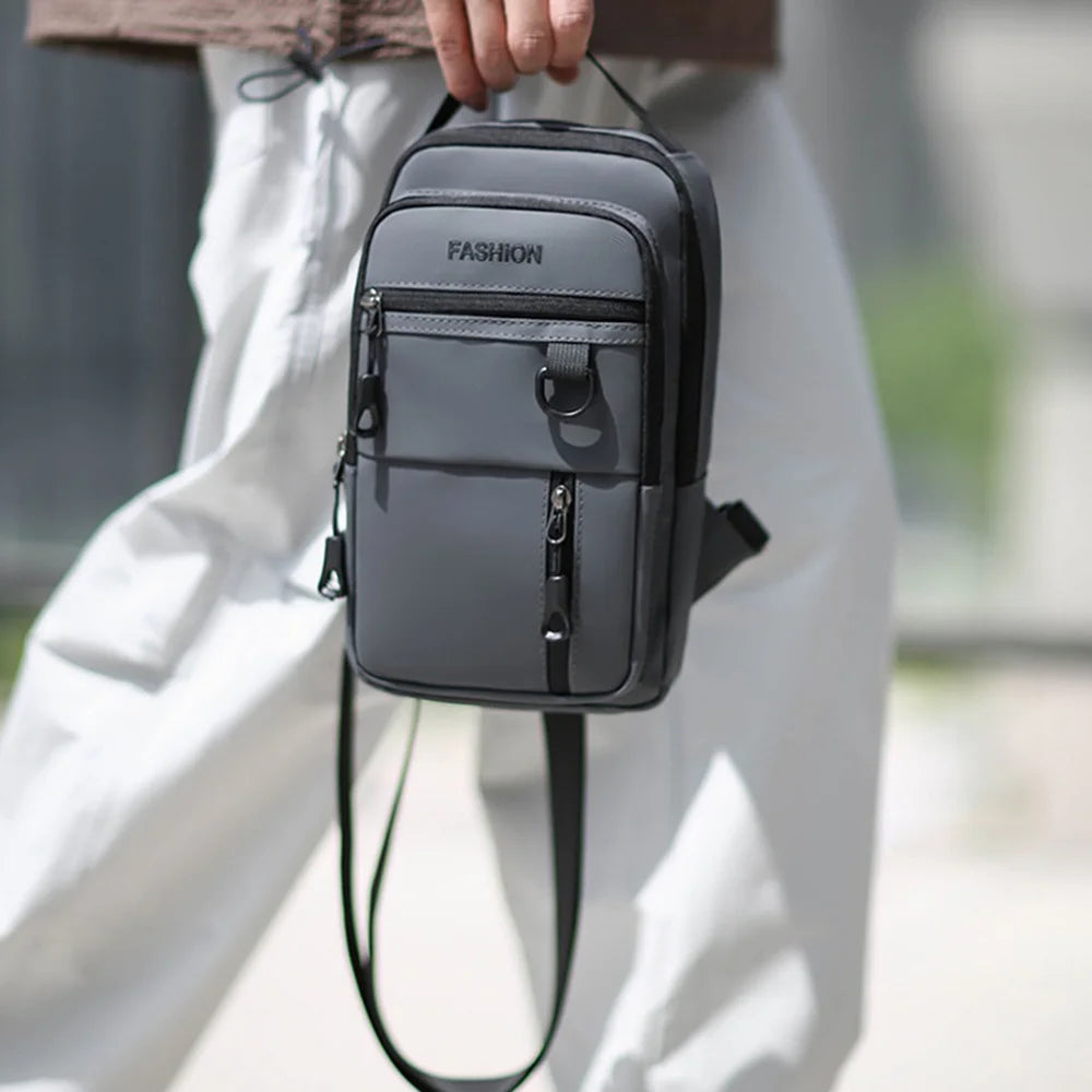 WEIXIER WDE-6 Men Chest Bag Waterproof Crossbody Sling Bag Large Capacity for Outdoor Travel - Black - 3