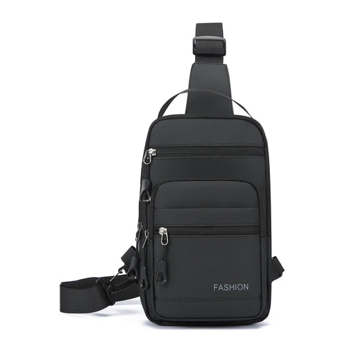 WEIXIER WDE-7 Men's Large Capacity Sling Bag Multi-functional Business Casual Crossbody Chest Bag - Black - 1