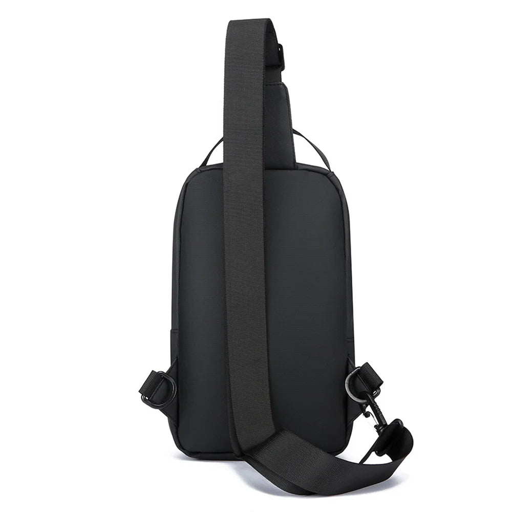 WEIXIER WDE-7 Men's Large Capacity Sling Bag Multi-functional Business Casual Crossbody Chest Bag - Black - 7