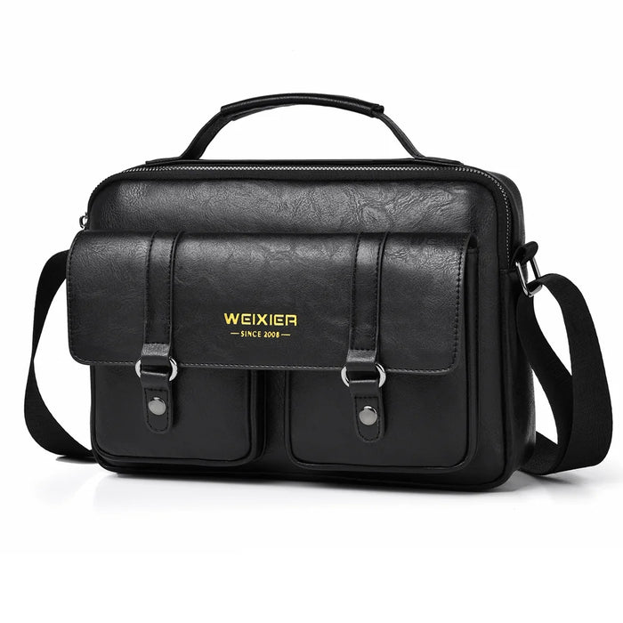 WEIXIER D1109 Men's Crossbody Bag Business Commuter Water-resistant Large Capacity Shoulder Bag Messenger Bag - Black - 1