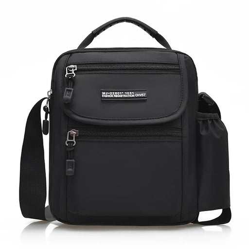 WEIXIER WD72602 Men's Shoulder Bag Nylon Waterproof Large Capacity Crossbody Handbag for Outdoor Travel - Black - 1