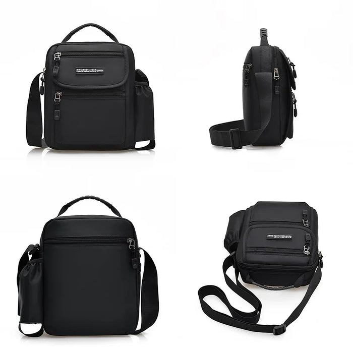 WEIXIER WD72602 Men's Shoulder Bag Nylon Waterproof Large Capacity Crossbody Handbag for Outdoor Travel - Black - 7