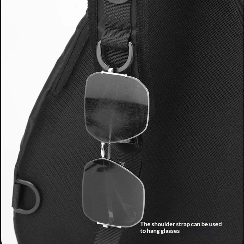 WEIXIER WD1861 Men Retro Crossbody Bag Large Capacity Waterproof Sling Bag for Outdoor Sports Travel - Black - 3