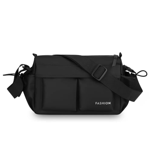 WEIXIER WD2563 Men's Crossbody Bag Large Capacity Sling Chest Bag for Commute Business - Black - 1
