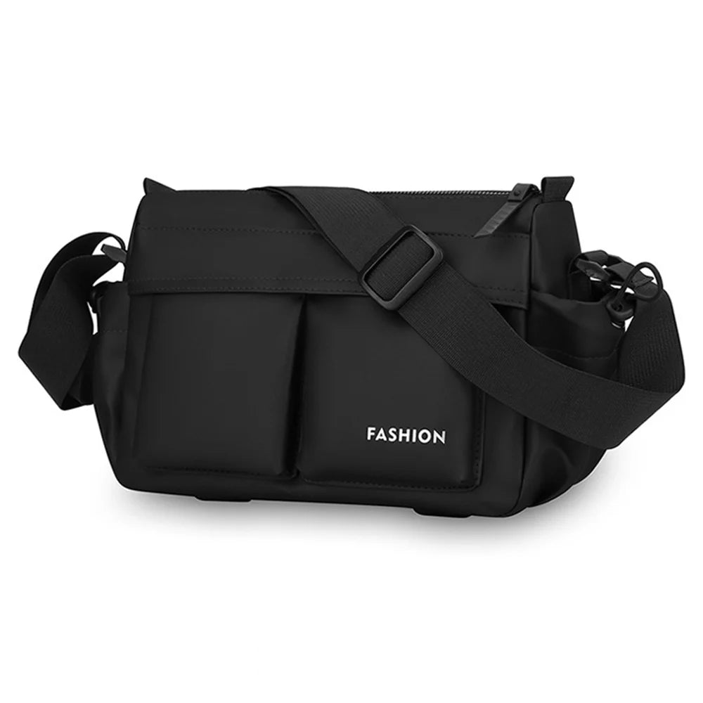 WEIXIER WD2563 Men's Crossbody Bag Large Capacity Sling Chest Bag for Commute Business - Black - 2