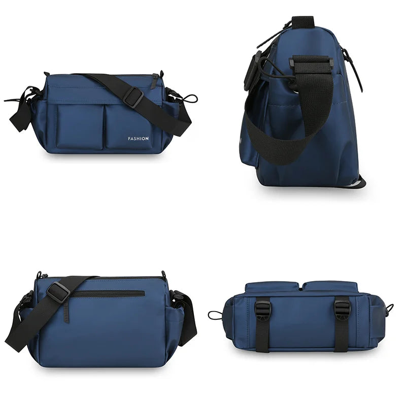 WEIXIER WD2563 Men's Crossbody Bag Large Capacity Sling Chest Bag for Commute Business - Black - 5