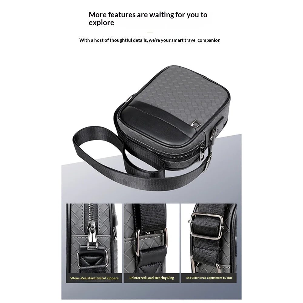 WEIXIER WD207 Men Shoulder Bag Business Crossbody Bag Water Resistant Messenger Bag for Commute Work - Black - 4