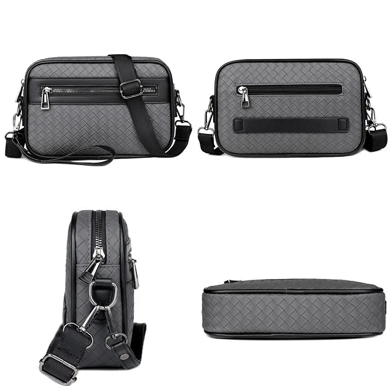 WEIXIER WD301 Men Shoulder Bag Business Casual Multi-Compartment Crossbody Bag for Office Travel - Black - 4