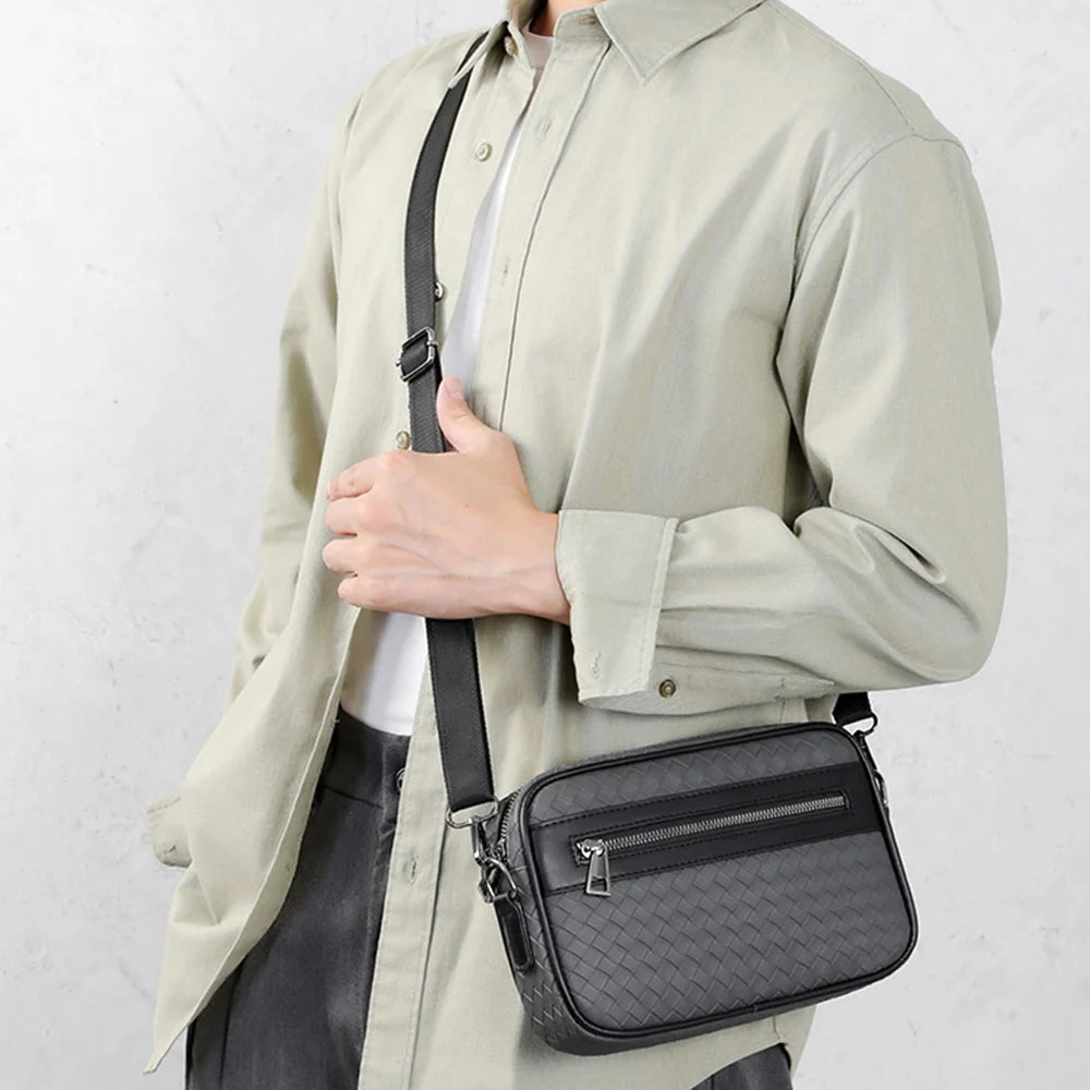 WEIXIER WD301 Men Shoulder Bag Business Casual Multi-Compartment Crossbody Bag for Office Travel - Black - 5