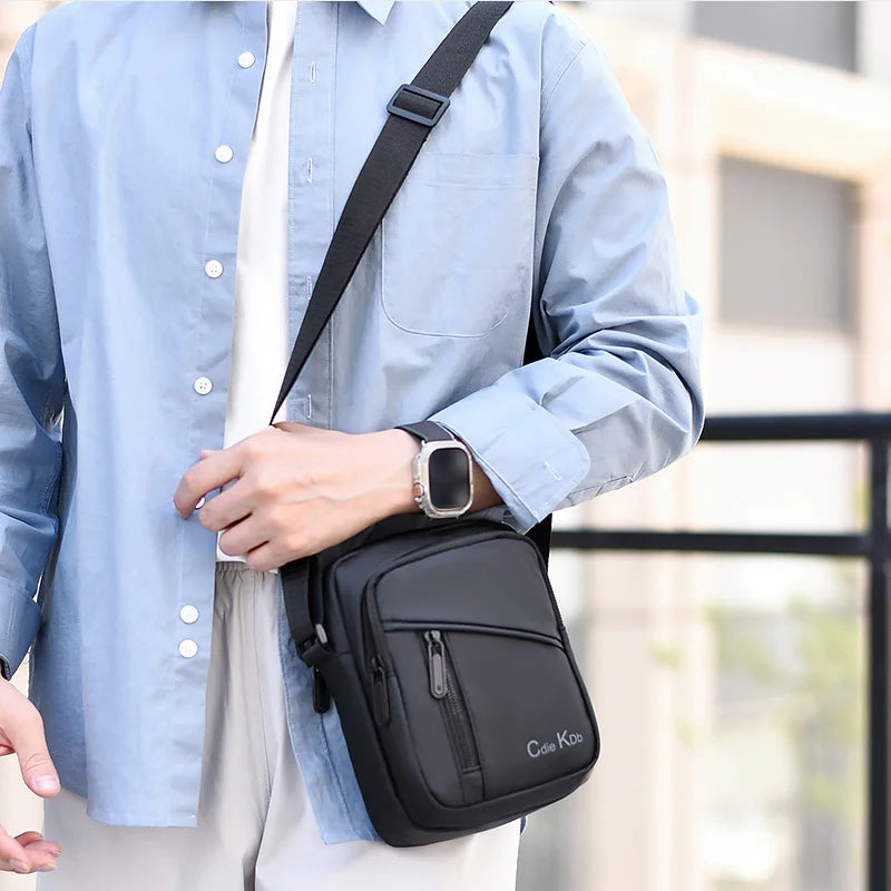 WEIXIER WD8040 Men Shoulder Crossbody Bag Waterproof Lightweight Chest Bag Multi-layer for Commuting Travel - Black - 2