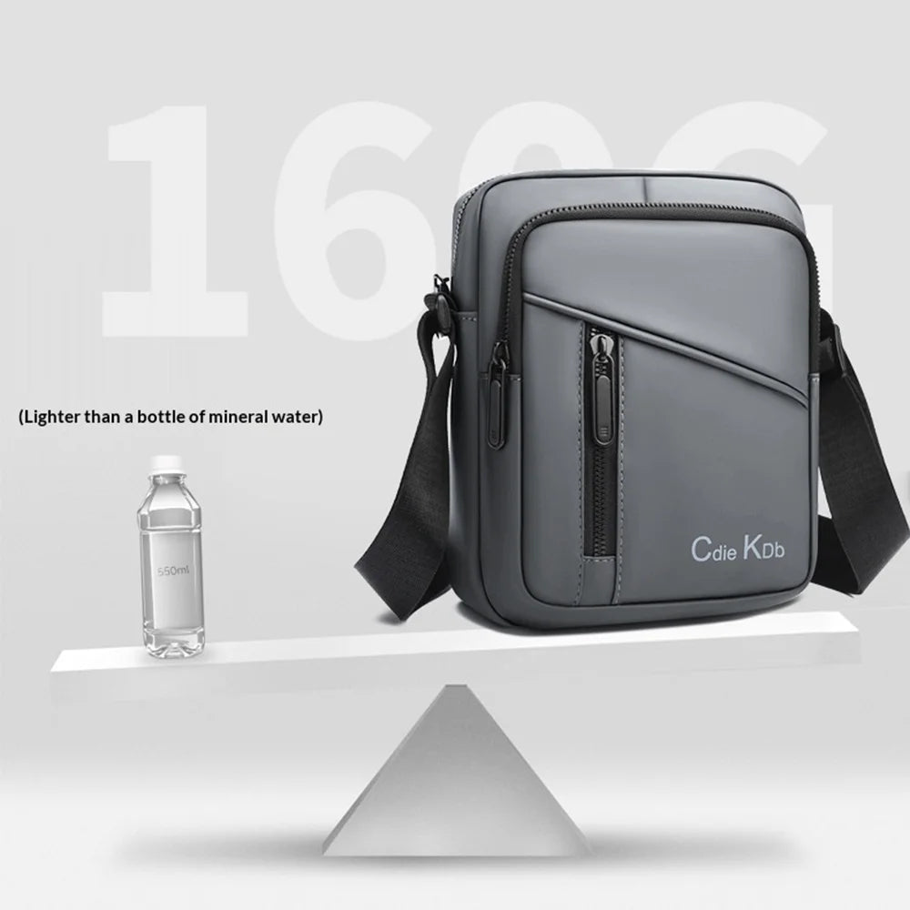WEIXIER WD8040 Men Shoulder Crossbody Bag Waterproof Lightweight Chest Bag Multi-layer for Commuting Travel - Black - 7
