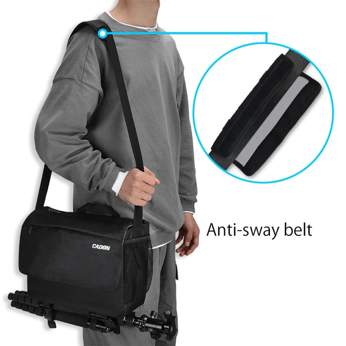 CADEN K12 Large Capacity Water-resistant DSLR Camera Messenger Shoulder Bag for Outdoor Travel - 4