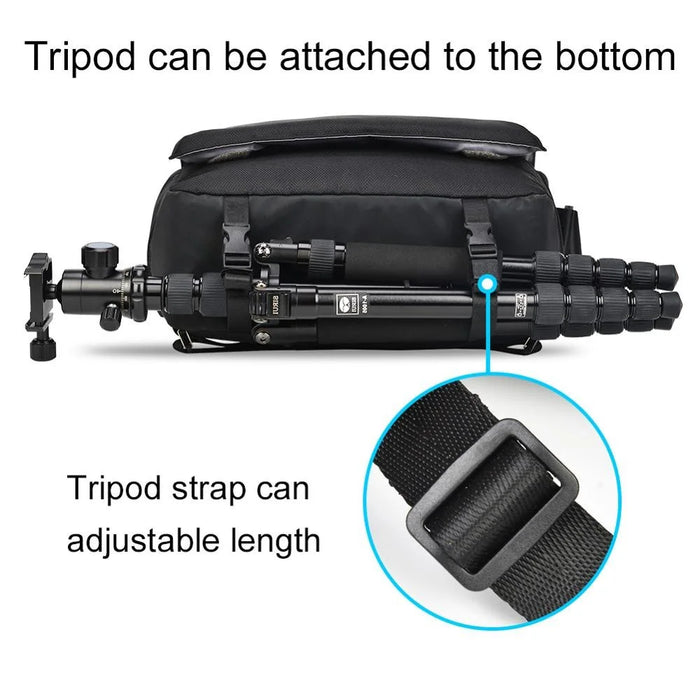CADEN K12 Large Capacity Water-resistant DSLR Camera Messenger Shoulder Bag for Outdoor Travel - 6