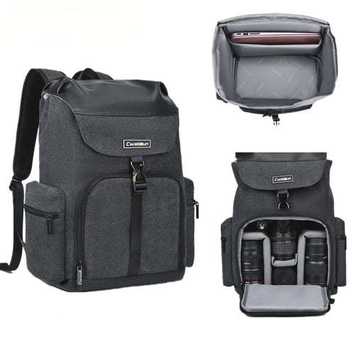 CADEN M8 for Nikon Canon Sony Large Capacity Canvas Shoulder Bag DSLR Camera Lens Tripod Backpack - 1