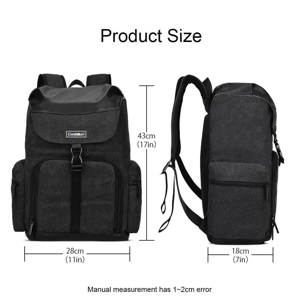 CADEN M8 for Nikon Canon Sony Large Capacity Canvas Shoulder Bag DSLR Camera Lens Tripod Backpack - 4