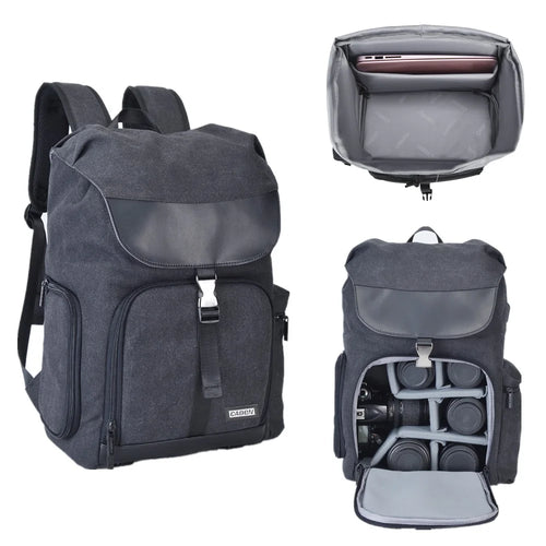 CADEN M8 for Nikon Canon Sony DSLR Camera Lens Tripod Backpack Shockproof Canvas Shoulder Bag - 1