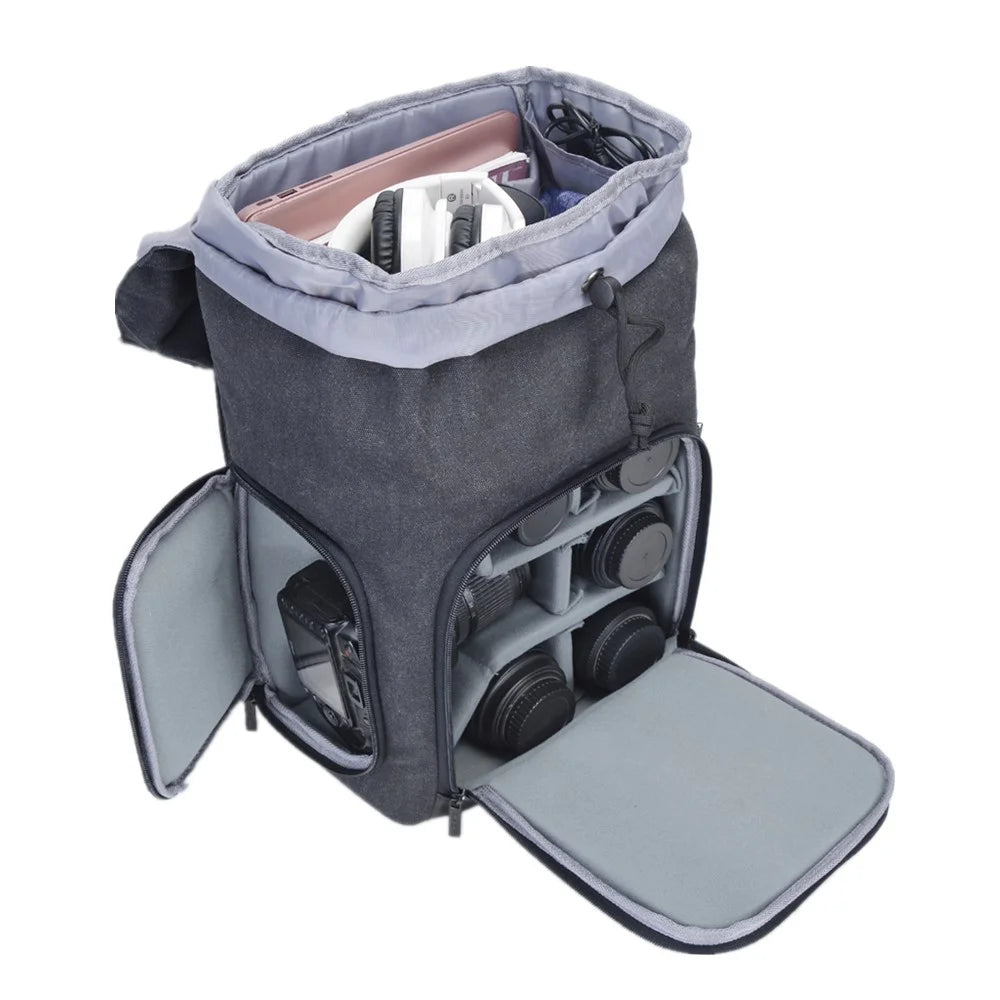 CADEN M8 for Nikon Canon Sony DSLR Camera Lens Tripod Backpack Shockproof Canvas Shoulder Bag - 5