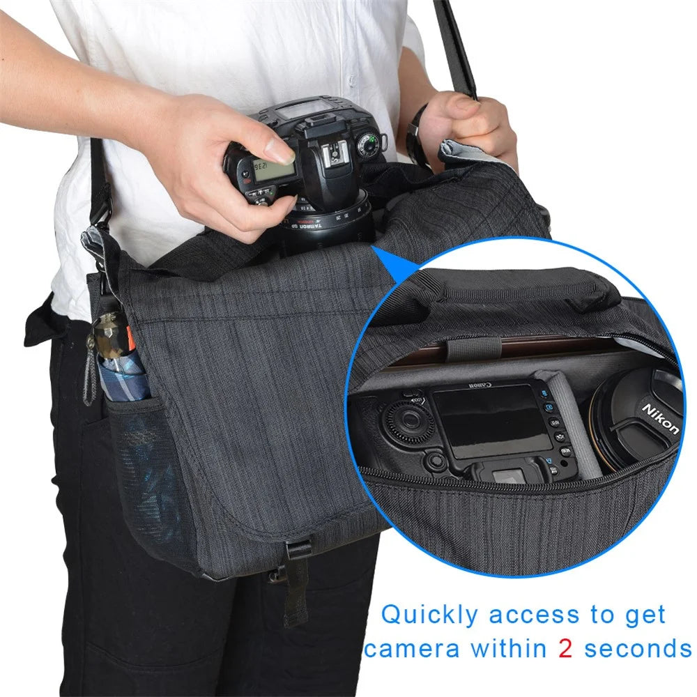 CADEN K11 Professional DSLR Camera Sling Bag Lens Tripod Waterproof Large Messenger Shoulder Bag - 3