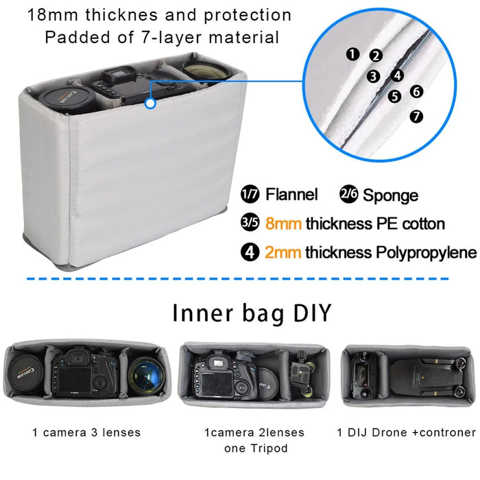CADEN K11 Professional DSLR Camera Sling Bag Lens Tripod Waterproof Large Messenger Shoulder Bag - 4