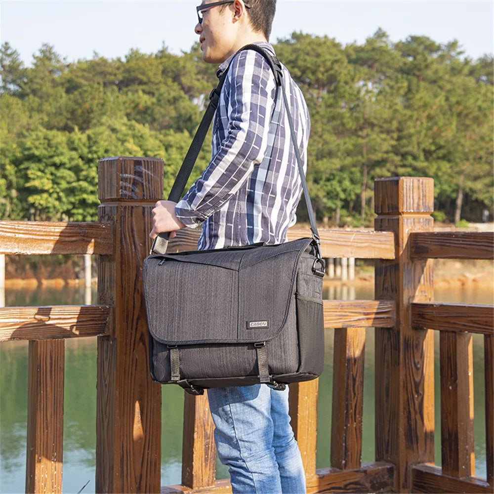 CADEN K11 Professional DSLR Camera Sling Bag Lens Tripod Waterproof Large Messenger Shoulder Bag - 7