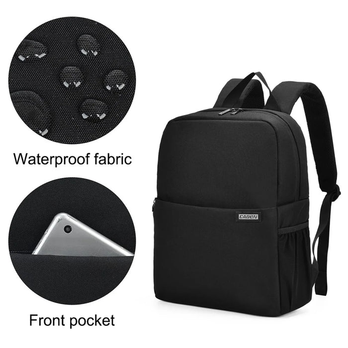 CADEN L4 Anti-Theft and Waterproof Camera Backpack SLR/DSLR Camera Backpack Leisure Travel Bag with Tripod Fastener - Size L 35x18x45cm - 2