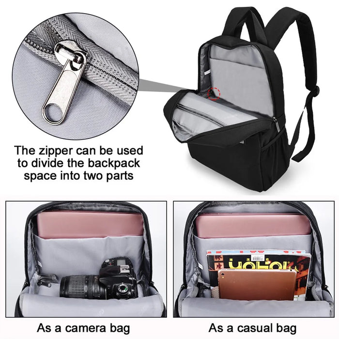 CADEN L4 Anti-Theft and Waterproof Camera Backpack SLR/DSLR Camera Backpack Leisure Travel Bag with Tripod Fastener - Size L 35x18x45cm - 7