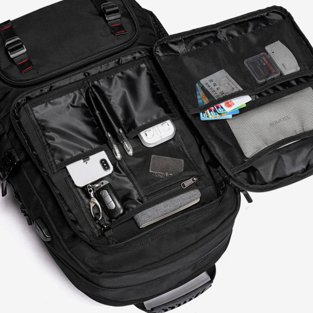 Travel Backpack 60L Large Capacity Casual Hiking Climbing Shoulders Bag Expandable Weekender Bag with Shoe Storage Compartment for Men and Women - 6