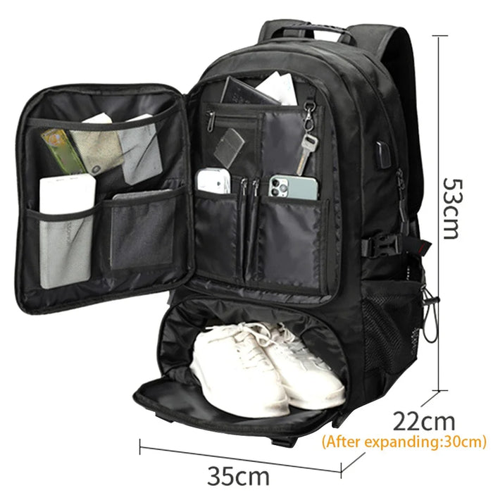80L Backpack Super Large Multifunction Daypack Expandable Weekender Travel Bag with Shoe Storage Compartment for Men and Women - 7