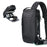 WEIXIER 9530 Men's Chest Bag Sling Bag with USB Charging Port Waterproof Crossbody Daypack Shoulder Bag Travel Storage Bag - Black - 4